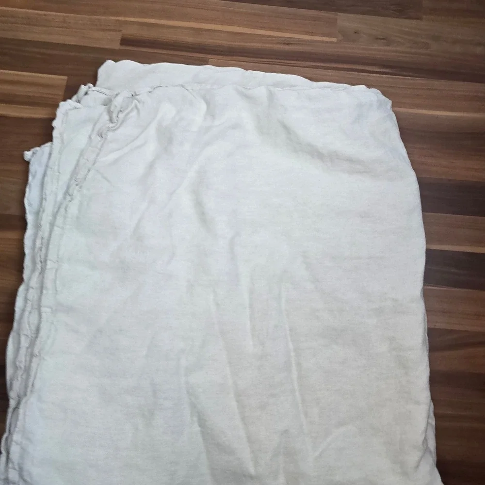 Hotel Collection 100% Linen Full/Queen Duvet Cover Cream Oatmeal Natural Neutral
